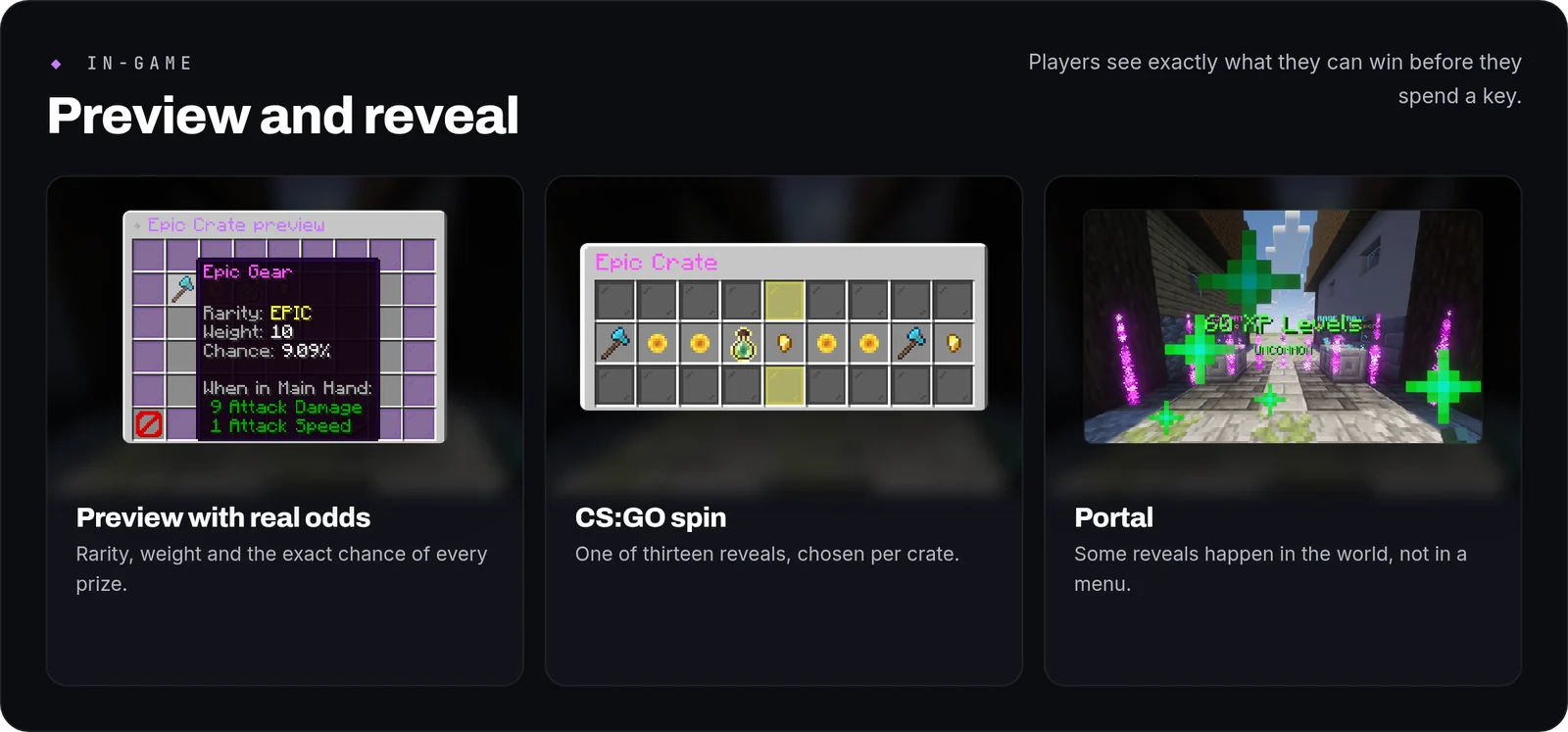 CrateForge: menus