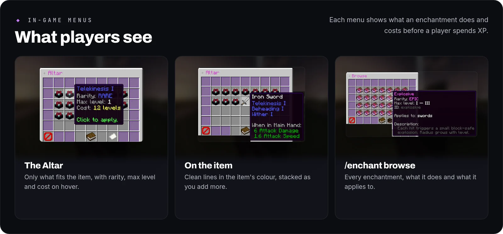 EnchantsForge: menus