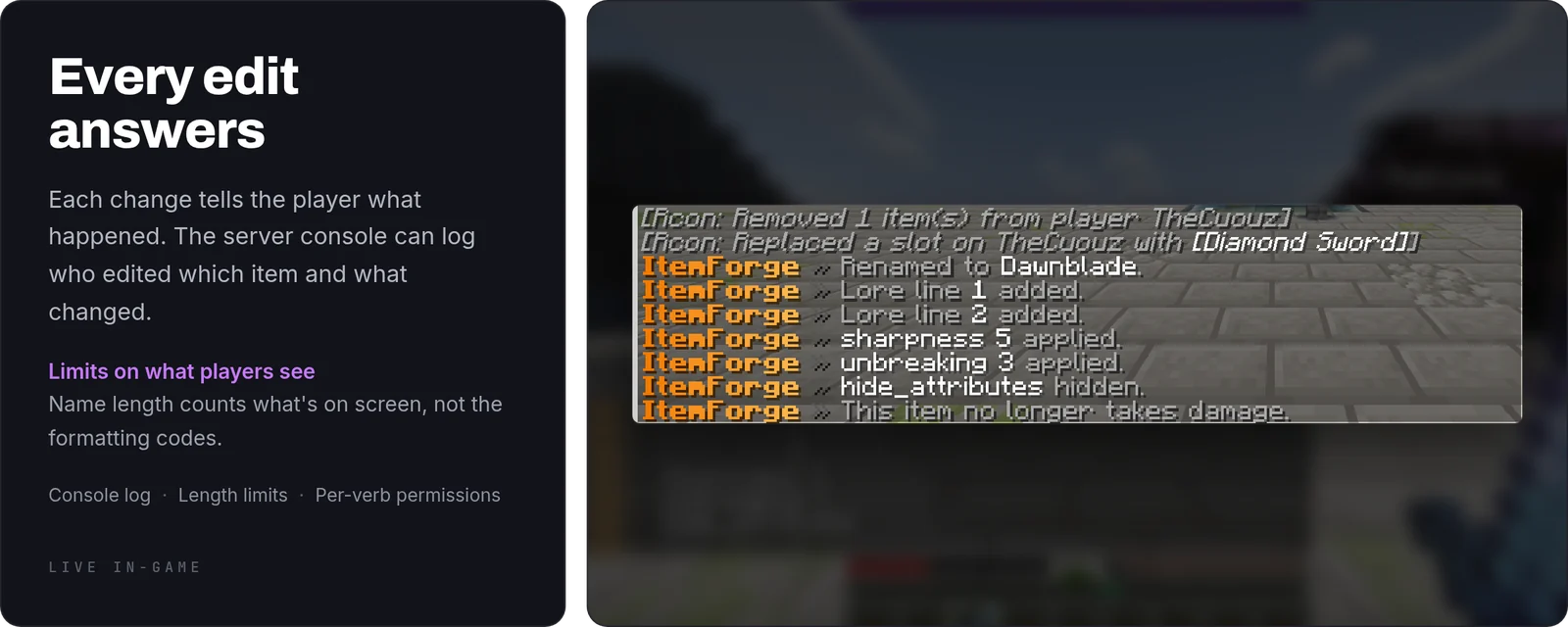 ItemForge: respuesta