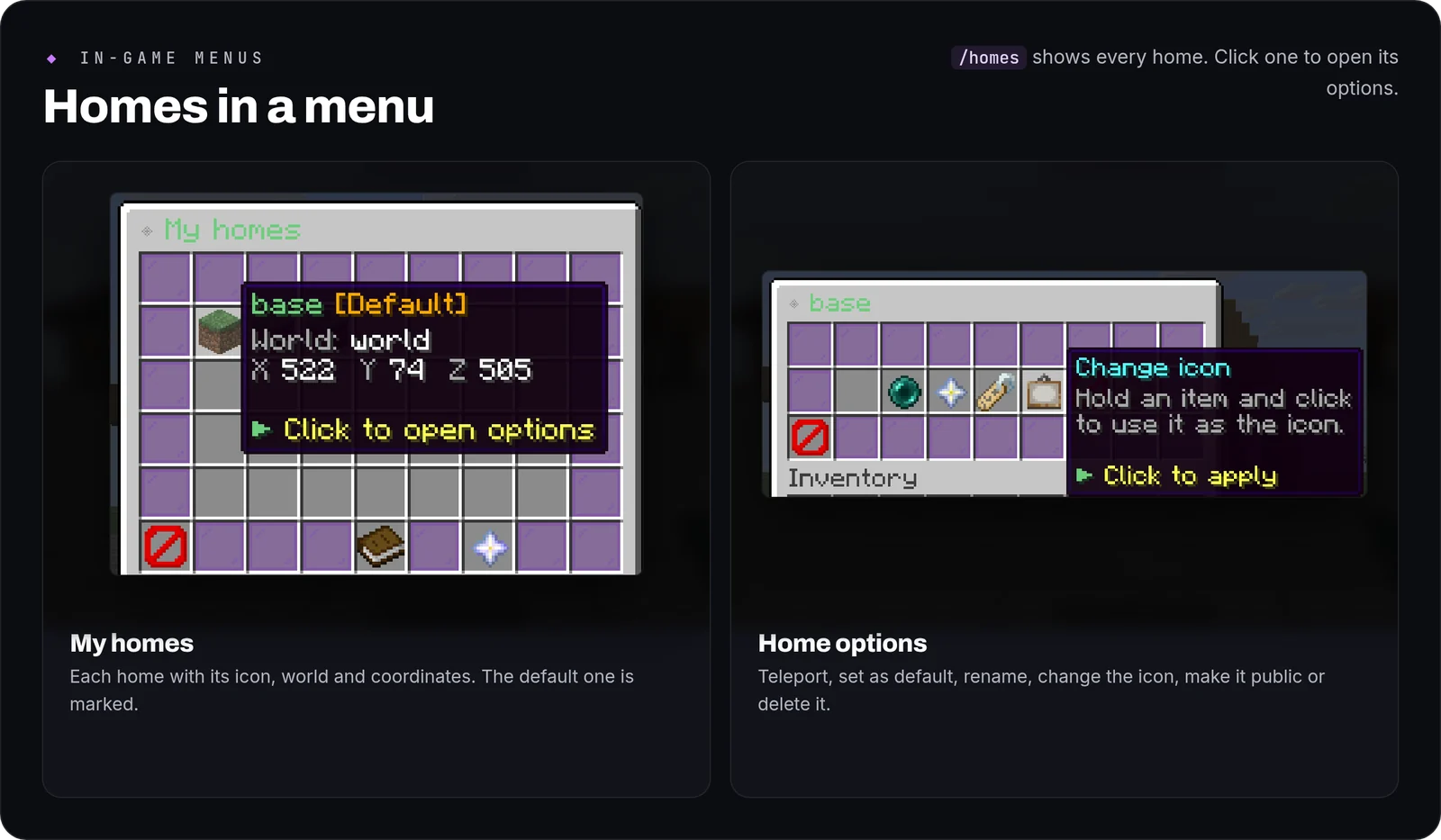 SmartHomes: menus